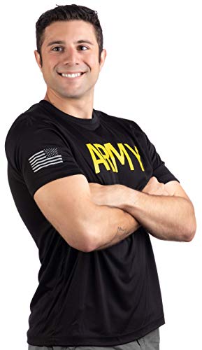 Ann Arbor T-Shirt Co. Army Wicking PT Style Shirt | U.S. Military Performance Training Workout T-Shirt-(Poly,2XL)