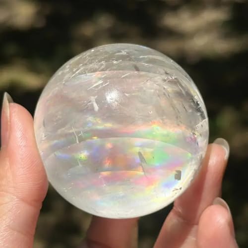 Sphère en calcite blanche clear ball magic quartz gemstone 50mm - 4