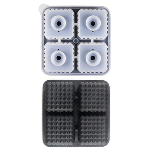Molde de silicona para cubos de hielo cuadrados con tapa miniatura 1
