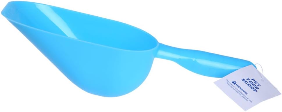 2-Cup Pet Food Scoop, Lines for 1 Cup and 2 Cup, Volumes for 200ml and 400ml, Dog Puppy Cat Rabbit Plastic Scoop, 4 Colors Variety (Blue, L)