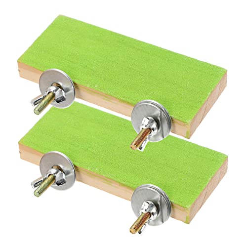 COLLBATH 2Pcs Rectangular Bird Platforms Durable Sanded Perch Stands for Parakeets Cockatiels Easy to Install Bird Cage Accessory Promotes Healthy Foot Stimulation