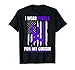 I Wear Purple Cousin Hodgkins Lymphoma Cancer Awareness Flag T-Shirt