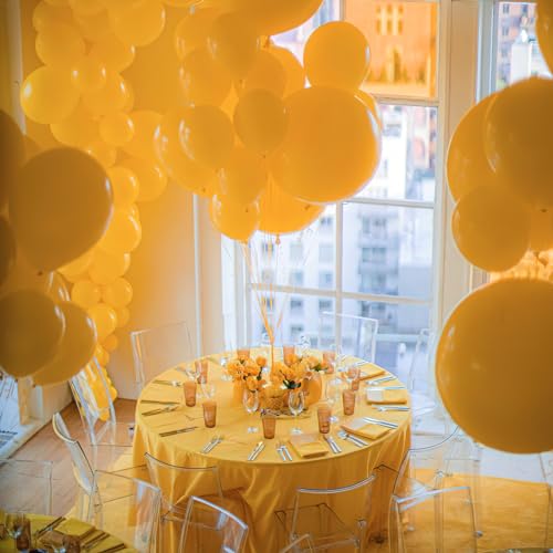 Image of PartyWoo Mustard Yellow Balloons 4pcs 36 Inch Yellow Fall Balloons for Birthday Graduation Gender Reveal Engagement Baby Shower Bee Summer Sunflower Little Cutie Lemon Party Decorations Yellow-Y10