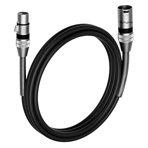 Werkybay 3-Pin DMX Kabel 0.5m(1 Stück) XLR Stecker auf Buchse Stage Light kabel SR-Struktur 110 Ohm DMX-Signal-kabel 50cm für Bühnenscheinwerfer Mikrofon Lichtsteuerung Moving Heads und LED-PAR