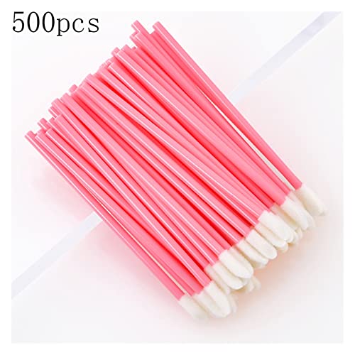 HXFFoms 100/500/1000 個使い捨てリップブラシ個別ラッシュ除去クリーニングマスカラアプリケーター化粧ブラシ美容 Costmatic ツール lingli(Color:500pcs pink)