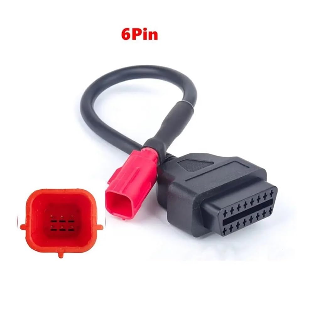 Adaptadores OBD de 6 a 16 Pines for Motocicletas, Conectores de extensión de Cable de diagnóstico OBD2 compatibles con Ho Ya Suz Benel