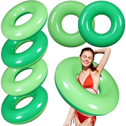 JellyArch 6 Pcs Inflatable Pool Floats for Adults 28 Inch Swim Tube Bulk Pool Inner Tube Floaties Swimming Ring for Beach Party Decoration Women Men...