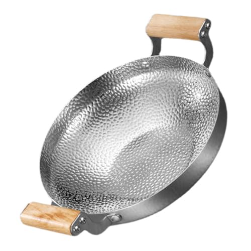 Sartén Wok de Acero Inoxidable con Mango de Madera miniatura 1