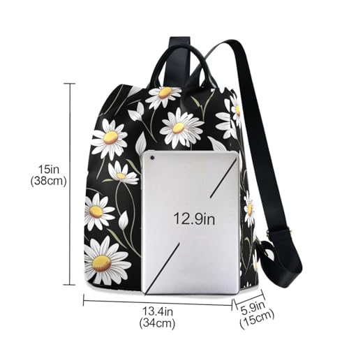Mochila antirrobo de margaritas para mujer con pompón suave 3