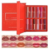 Amazon | 14色のリップグロースセット、マット真珠のリップスティック