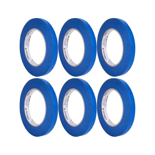 NORTHSKY 6 Rolls Painters Tape 1/2 x 60 yds Blue Masking Tape Paint Tape for Multi-Purpose Painting Labeling DIY Crafts Arts Decoration (360 Total Yards)