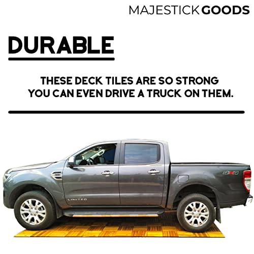 Interlocking Deck Tiles 8 Pack - Snap Together Wood Flooring | 12 X 12 Acacia Hardwood Outdoor Flooring For Patio | Click Floor Decking Tile Outdoors Balcony Flooring, Wooden Parquet Flooring #TOP2