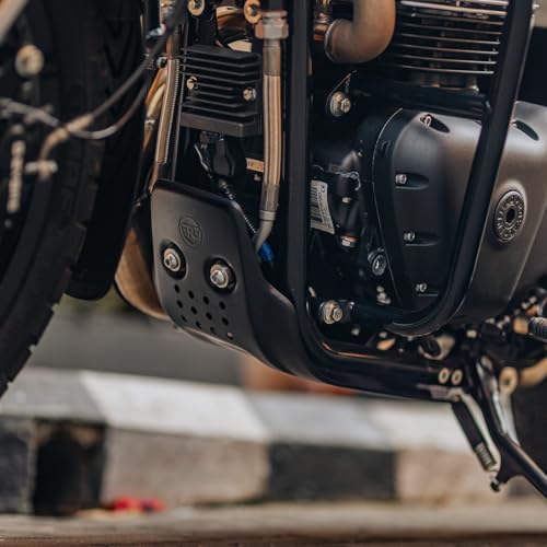 Image of Royal Enfield 1990555 Black Large Sumpguard for Bear 650 / Interceptor 650 / Continental GT 650