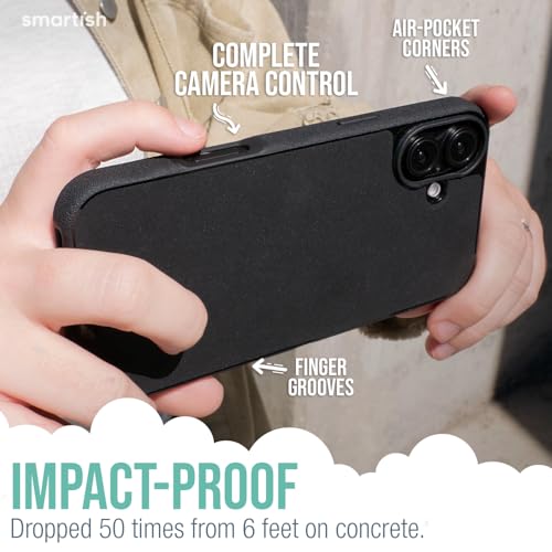 Image of Smartish - Leaf Me Alone - iPhone 16 Plus MagSafe Case - Gripmunk [Lightweight + Protective] Thin Cover - Fits iPhone 16 Plus