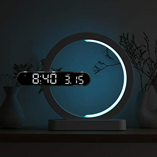 Mooas Moonlight Nightlight Dual Led Clock, Digital Alarm Clock, 12/24H Mode, Alarm & Snooze, Date Display, 2 Led Colors, 7 Color Nightlight, Adjustable Led Brightness, Led Clock With Remote Control #TOP1