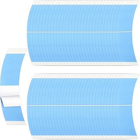 Blulu 84 Pcs Lace Front Wig Tape Lace Front Tape Wig Adhesive Tape Waterproof Lace Wigs Tape for Cosplay Party C Curve Double Sided Hair Wig Tape for Wigs Toupees Hair Pieces Hair Extension Cover