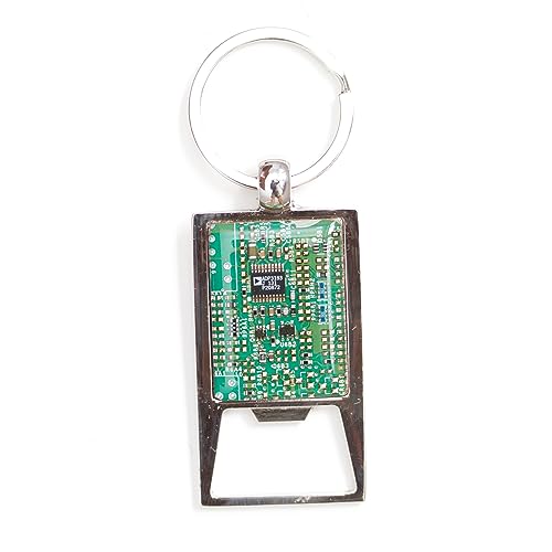 ReComputing Bottle Opener Keychain, recycled circuit board (Green)