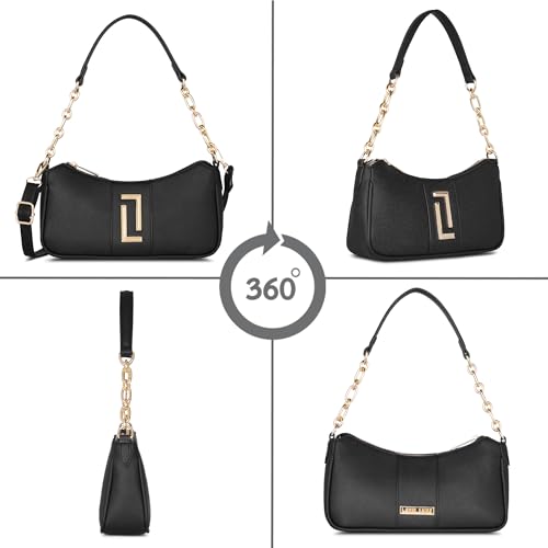 Image of Lavie Luxe Women's Monica Small Colourblock Hobo Handbag for Women | Hobo Handbag for Women For Work | Ladies purse | Stylish Shoulder Bag | Ladies Gift
