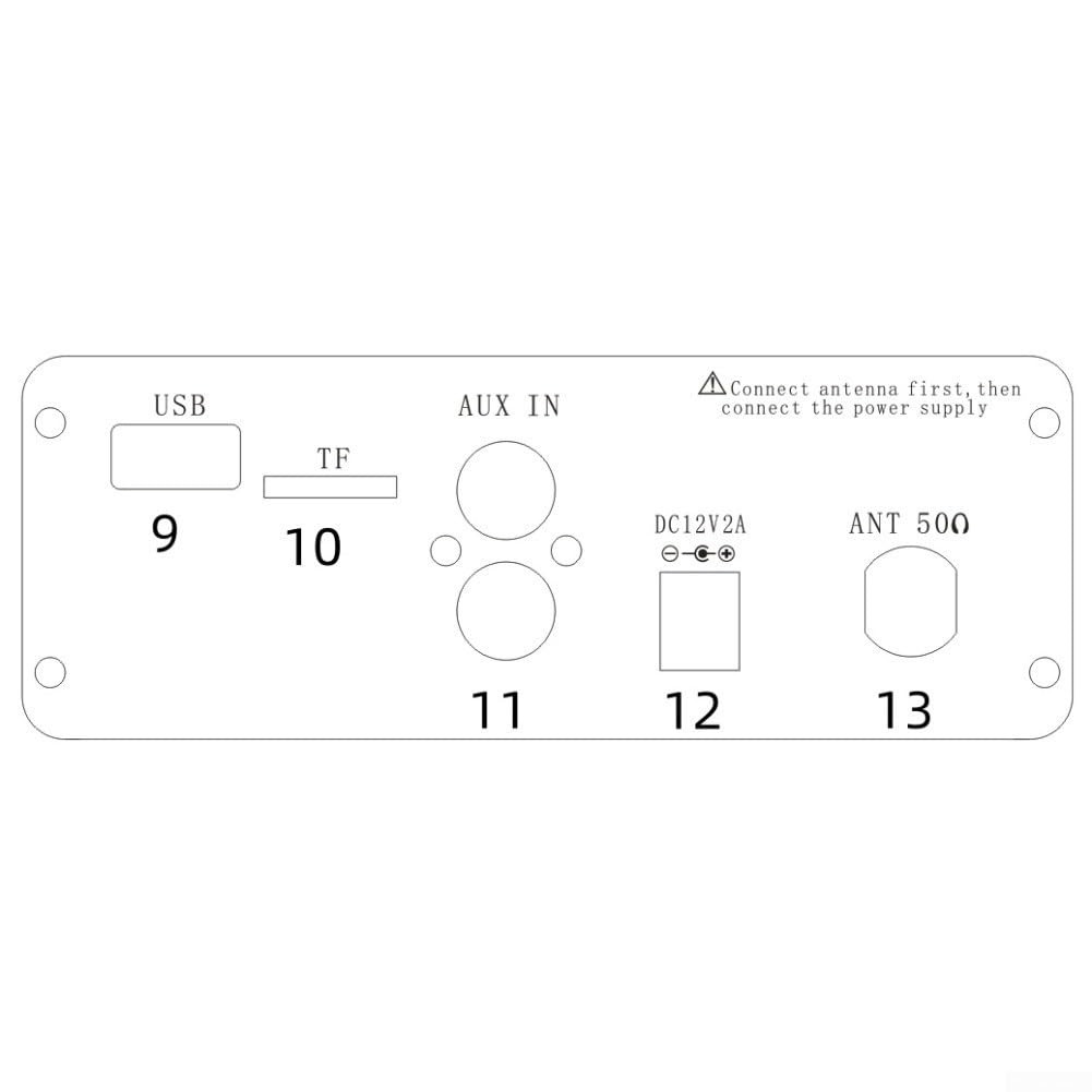ST-05C FM-Sender, 20/200-MW Einstellbare Leistung, PLL, 77–108 MHz | PLL-Synthese für Rundfunkübertragungen mit BNC-Schnittstelle, USB-TF- und AUX-Mikrofoneingang für Studioaufnahmen