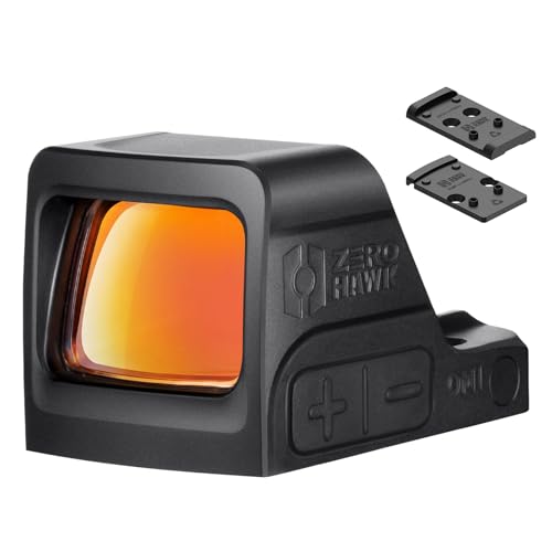 ZEROHAWK OM1 Red Dot Sight, 2 & 32 MOA Multi Reticle System Micro Reflex Sight for Pistol, RMSc/K Footprint with MOS/RMR to RMSc Adapter, Parallax-Free Open Sight
