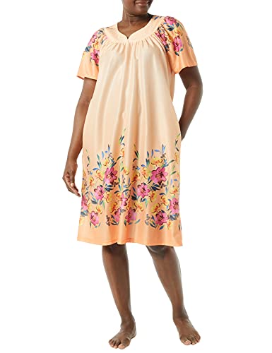 Image of AmeriMark Casual Women's Patio Muumuu House Dress Loose Comfortable Short Sleeve Sun Dress Lounger Gown Sleepwear for Ladies