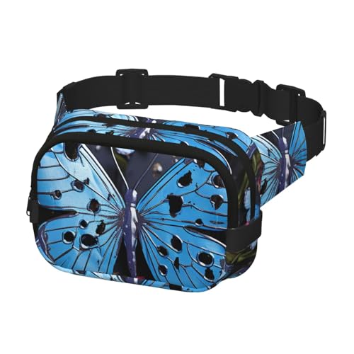 Sac banane motif papillon bleu pour garder vos affaires en sécurité et avec style