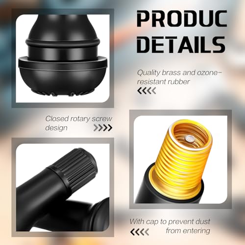 Image of Tallew 20 Pieces TR413 Tire Valve Stems, Rubber Snap-in Tubeless, Black | for 0.454 Inch Rim Holes Car Tubeless Tires, Standard Length Replacement, Bulk for Auto Repair Shops, Black Snap in Design