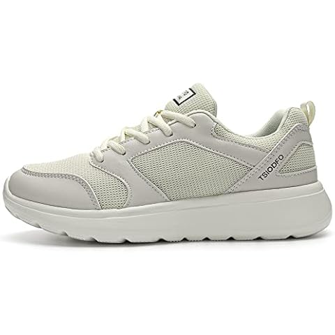 JINDELI Walking Shoes for Women mesh Breathable Comfort Walk Jogging Shoe Beige Size 10 Cover