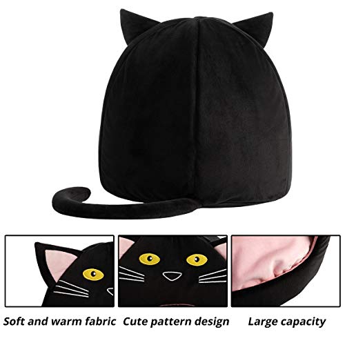 Hollypet Cozy Pet Bed Warm Cave Nest Sleeping Bed Kitty Shape Puppy House For Cats, 17 X 17 Inches, Black #TOP4