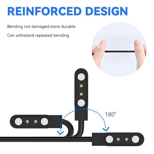 Image of fire boltt Smartwatch USB All Type Charging USB Cable Compatible With Boat, FIRE BOLTT, Noise, Dizo, Beatxp, Fast-Track & All 2 Pin Charging 2 Pin Watches (Cable Only), Black