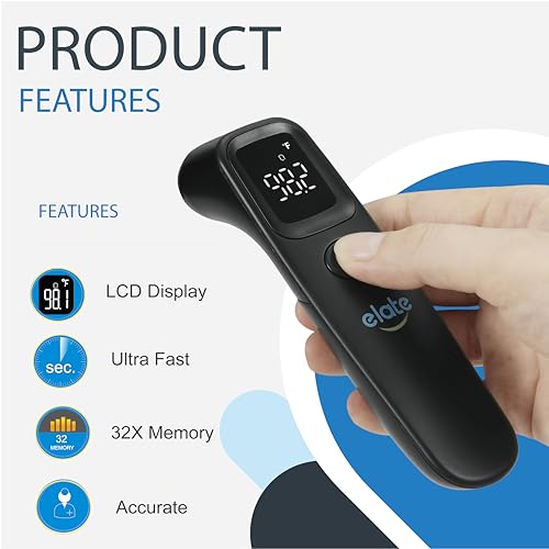 Elate Non-Contact Forehead Thermometer for Adults and Kids, No-Touch Digital Baby Thermometer for Infants/Newborns, Medical Grade, FSA HSA Eligible, Touchless Temporal Thermometer for Fever - Image 3
