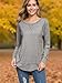 WEIYAN Womens Long Sleeve Casual T-Shirts Tunic Blouse Loose Curved Hem Tops(Small,Gray)