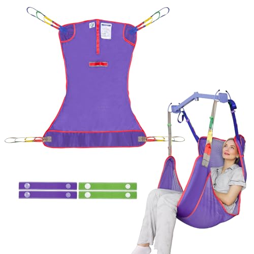 Image of EZ Assistive Universal Full Body Patient Lift Sling, Patient Lift Sling for Bed Positioning and Bathing,Transfer Sling for Elderly,Bedridden (Purple, Small)