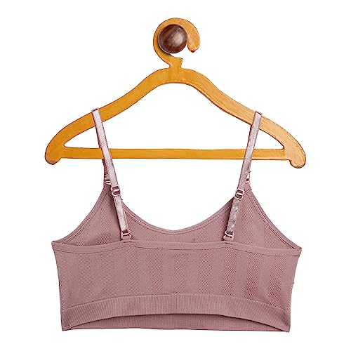 Image of C9 Airwear Full Coverage Padded Teen Rib Co-Ord Bra in Wood Rose Color for Everyday Use