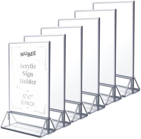 Zonon 6 Pack 8.5 X 11 Inch Clear Acrylic Sign Holder With
