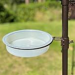 Plastic Bird Feeding Station Tray, 2025 Upgraded Wild Birds Seed Feeder Waterer Birdbath Accessories, Garden Bird Water Dish Round Birdbath for for Birds Outside Outdoors, 7x6in