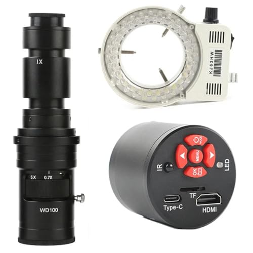 Lbg 4K 1080P 60FPS 55MP HDMI USB ^Cv C J 100X 130X 180X 300X 200X 500X C }Eg Y Cgt Y[摜擾p YA_v^[(500X Len