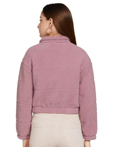 Image of Qube By Fort Collins Women's Women's Crop Fur Jacket - Trendy Winter Wear for a Chic Look