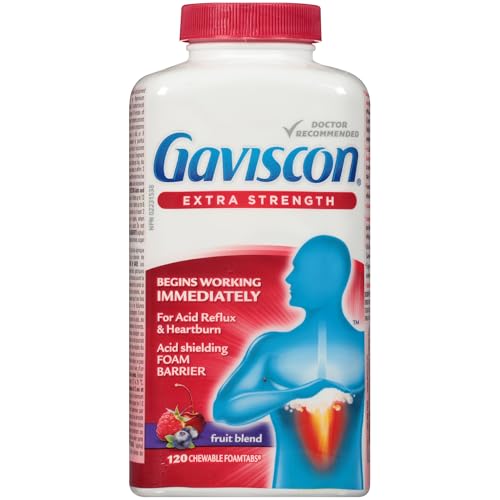 Gaviscon Extra Strength Tablets - 120 Count - Chewable Foaming An...