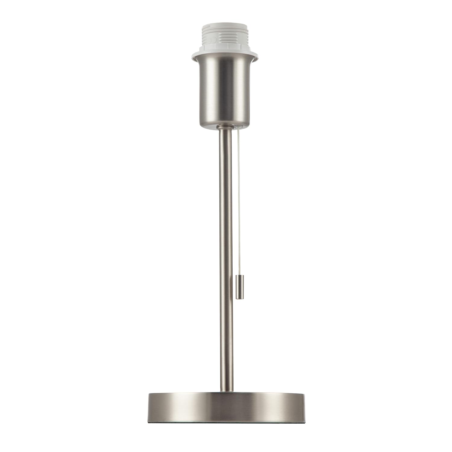B&Q -  Traditional Table Lamp Base In Satin Nickel With Pull Cord Switch