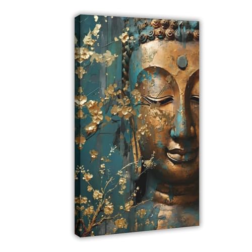 Bouddha sur toile grand format pour apaiser l'ambiance du salon