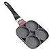 Longzhou Poêle à crêpes, poêle à crêpes pour Petit déjeuner de Cuisine Moule en Aluminium pour poêle à Frire pour Hamburger aux œufs avec poignée(Open-Fire Type,)