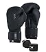 EVO Maya Hide Leder-Boxhandschuhe für MMA, Boxsack, Sparring, Muay Thai, Kickboxen, Kampftraining, mit Boxbandagen (Black Diamond Matt, 473 g)
