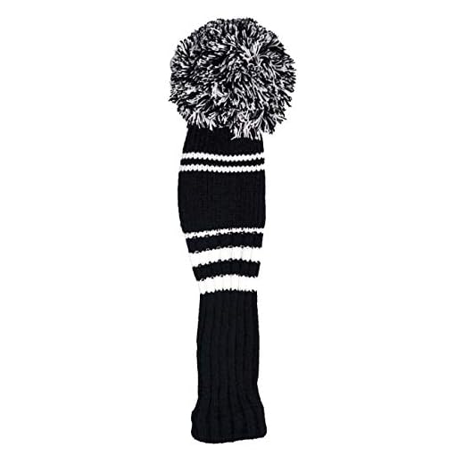 Longridge Funda para cabeza de híbrido de golf Pom Pom para hombre, blanca/negra