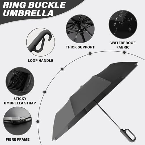 Image of Owme UV Umbrella for Women, Mini Folding Portable 3-Fold Umbrellas | Manually Open & Close for Rain and Sun Protection, Anti-Slip Handle | Windproof Umbrlla | Chata for Rain for Men