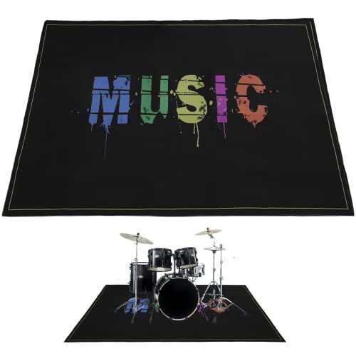 Anjetan Drum Rug, Drum Mat, Electrical Drum Carpet Soundproof Rug Pads Drum Accessories For Electric Drums Jazz Drum Set, Gift For Drummers, Drum Accessories, 47’’ X 63’’ #TOP23