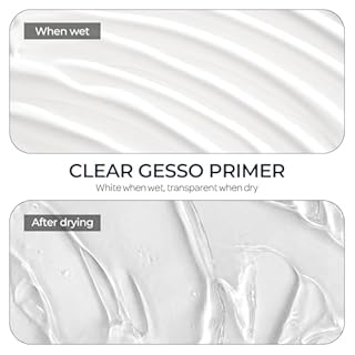 Nicpro Clear Gesso Primer for Acrylic Painting(21.2Oz / 513ML), Gesso Surface Prep Medium for Acrylic Paint, Oil Paint, Pencil & Pastel, Mixable Clear Gesso Primer for Canvas, Wood, Paper, Plastic