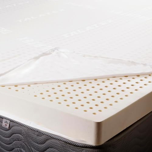 Talatex Latex Mattress Topper – Premium Natural Latex with Organic Mattress Cover, Ergonomic, Breathable & Durable Mattress Pad for Spinal Alignment and Motion Isolation (Queen 3")