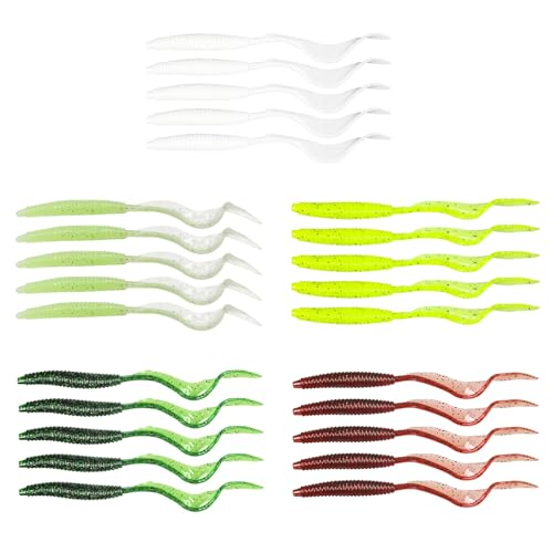 Eupheng Curly Tail Swimbait Fishing Lure, Soft Twist Tail Grub Bait