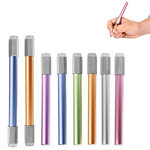 Extensor de Lapiz, 8 Piezas Ajustable de Lápiz, Extensor Sostenedor de Lápiz, Multicolor, Una Cabeza y Doble Cabeza, para Material de Oficina Escolar, Maquillaje, Boceto, Escritura Artística Cover